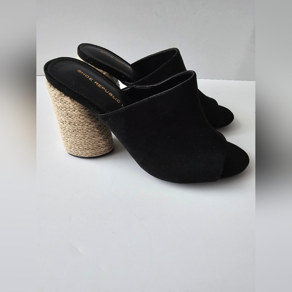 Open Toe Block Heel Mules - Picture 3 of 5